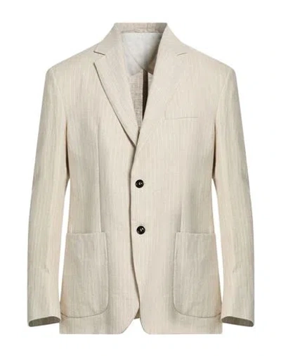 Liu •jo Man Man Blazer Beige Size 40 Linen In Green