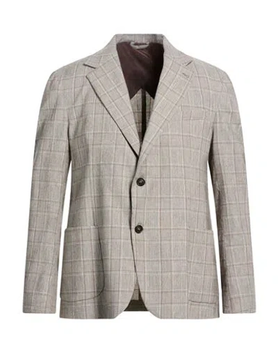 Liu •jo Man Man Blazer Beige Size 42 Cotton, Linen, Polyester, Elastane In Gray
