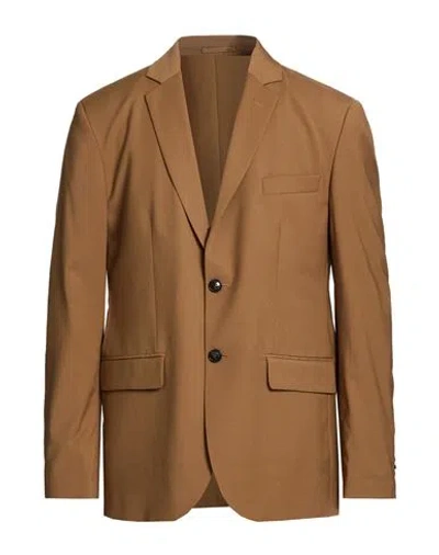 Liu •jo Man Man Blazer Camel Size 36 Polyester, Viscose, Elastane In Brown