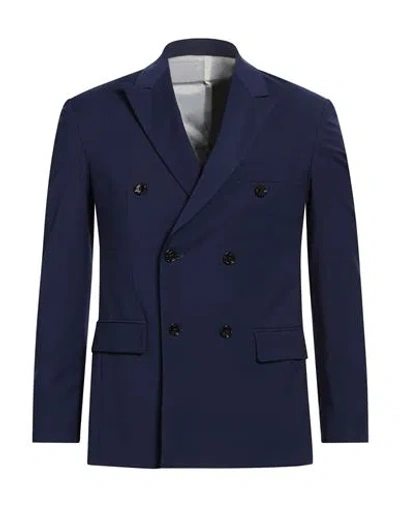 Liu •jo Man Man Blazer Navy Size 36 Polyester, Viscose, Elastane In Blue