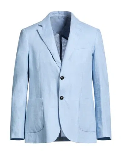 Liu •jo Man Man Blazer Sky Blue Size 40 Linen