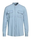 Liu •jo Man Man Denim Shirt Blue Size Xl Cotton In Blue