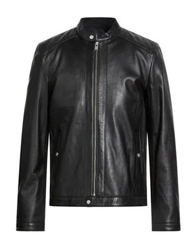 Liu •jo Man Man Jacket Dark Brown Size M Leather In Black