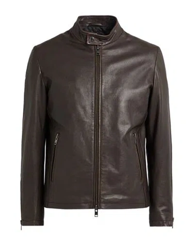 Liu •jo Man Man Jacket Dark Brown Size L Leather