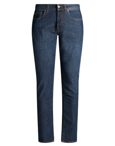 Liu •jo Man Man Jeans Blue Size 40 Cotton, Elastane In Multi