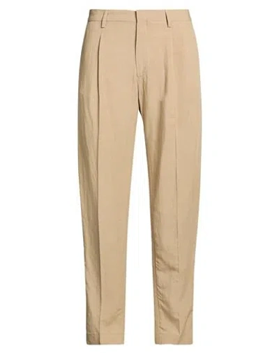 Liu •jo Man Man Pants Beige Size 32 Viscose, Linen In Gold