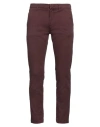 Liu •jo Man Man Pants Burgundy Size 28 Cotton, Elastane In Red