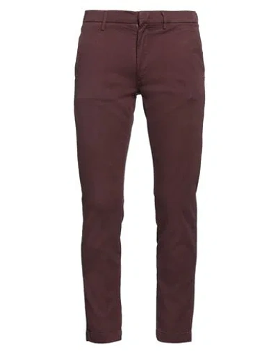 Liu •jo Man Man Pants Burgundy Size 28 Cotton, Elastane In Red