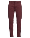Liu •jo Man Man Pants Burgundy Size 28 Cotton, Elastane In Red