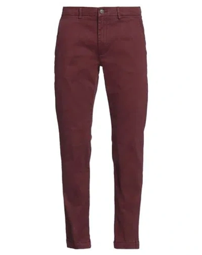 Liu •jo Man Man Pants Burgundy Size 28 Cotton, Elastane In Red