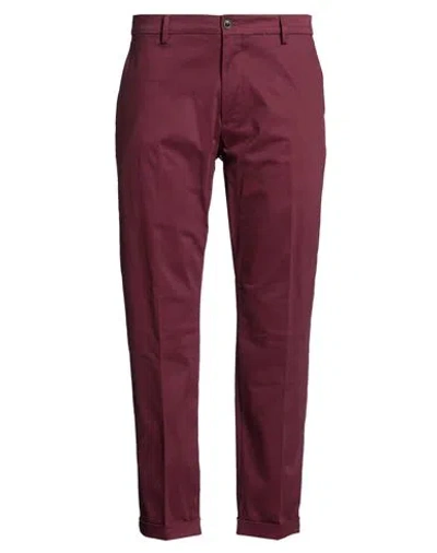 Liu •jo Man Man Pants Burgundy Size 42 Cotton, Elastane In Red