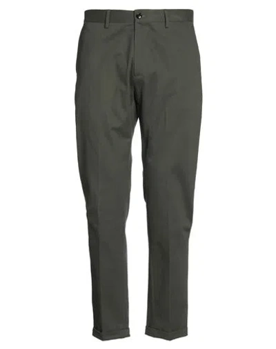 Liu •jo Man Man Pants Military Green Size 30 Cotton, Elastane