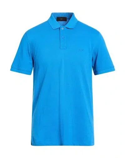 Liu •jo Man Man Polo Shirt Azure Size L Cotton In Blue