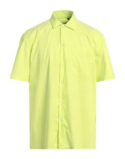 Liu •jo Man Man Shirt Acid Green Size L Cotton, Nylon, Elastane