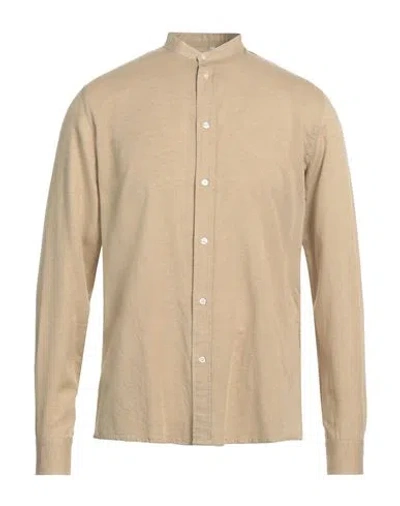 Liu •jo Man Man Shirt Beige Size 15 ¾ Lyocell, Linen, Cotton In Beige