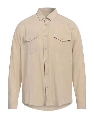 Liu •jo Man Man Shirt Beige Size 3xl Lyocell, Linen, Cotton