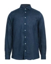 Liu •jo Man Man Shirt Blue Size 15 Linen In Blue