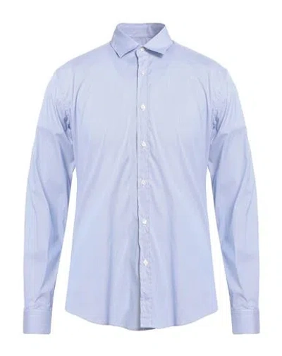 Liu •jo Man Man Shirt Blue Size 17 ½ Cotton, Polyamide, Elastane