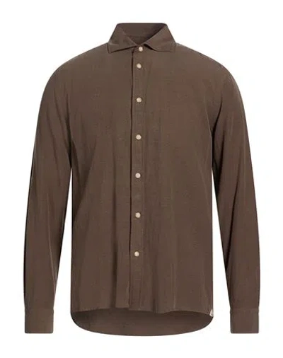 Liu •jo Man Man Shirt Brown Size 15 ¾ Tencel, Linen, Cotton