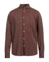 Liu •jo Man Man Shirt Brown Size 15 ¾ Tencel, Linen, Cotton
