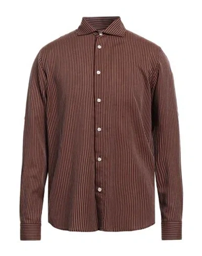 Liu •jo Man Man Shirt Brown Size 15 ¾ Tencel, Linen, Cotton
