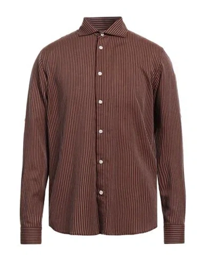 Liu •jo Man Man Shirt Brown Size 15 ¾ Tencel, Linen, Cotton In Brown