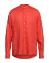 Liu •jo Man Man Shirt Coral Size 16 ½ Linen In Coral