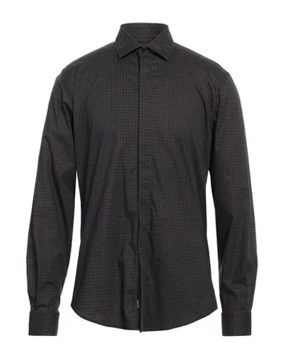 Liu •jo Man Man Shirt Dark Brown Size 17 ½ Cotton, Elastane