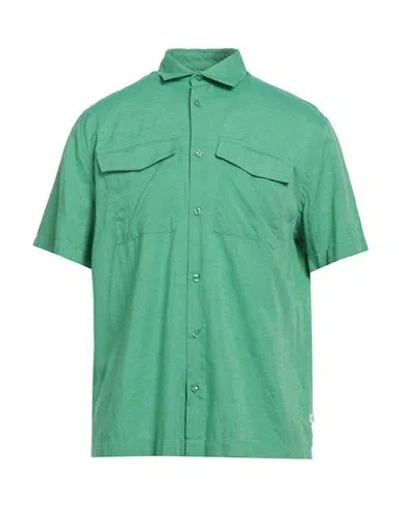 Liu •jo Man Man Shirt Green Size M Lyocell, Linen, Cotton In Green
