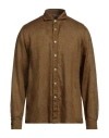 Liu •jo Man Man Shirt Mustard Size 17 ½ Linen In Yellow