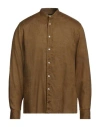 Liu •jo Man Man Shirt Khaki Size 16 ½ Linen In Beige