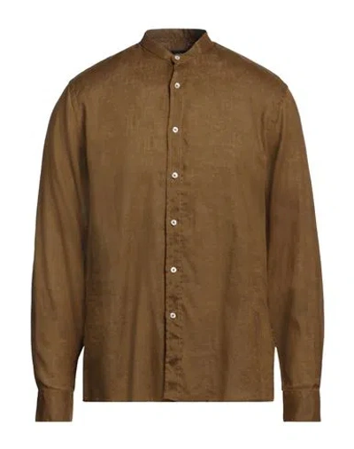 Liu •jo Man Man Shirt Khaki Size 16 ½ Linen In Beige