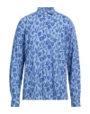 Liu •jo Man Man Shirt Light Blue Size 17 Viscose In Blue