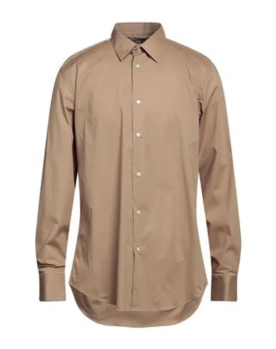 Liu •jo Man Man Shirt Light Brown Size 16 Cotton, Elastane In Beige