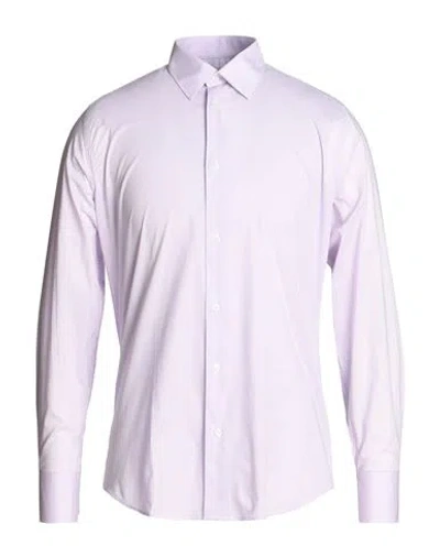 Liu •jo Man Man Shirt Lilac Size 17 Cotton, Elastane In Purple