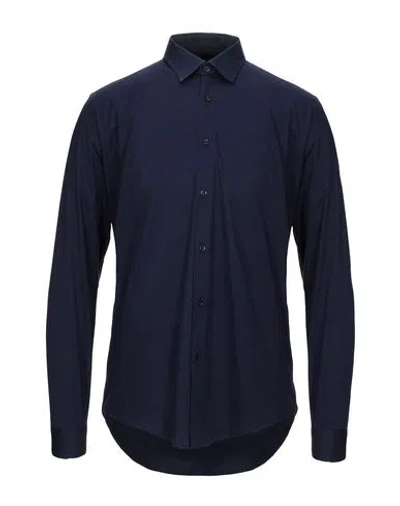 Liu •jo Man Man Shirt Midnight Blue Size 15 ¾ Cotton, Elastane