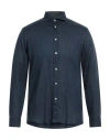 Liu •jo Man Man Shirt Midnight Blue Size 15 ½ Linen In Blue