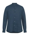Liu •jo Man Man Shirt Midnight Blue Size 15 ½ Linen