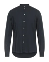 Liu •jo Man Man Shirt Midnight Blue Size 15 Lyocell, Linen, Cotton
