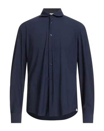 Liu •jo Man Man Shirt Midnight Blue Size 15 ½ Polyamide, Elastane