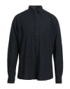 Liu •jo Man Man Shirt Midnight Blue Size 16 Lyocell, Linen, Cotton In Blue
