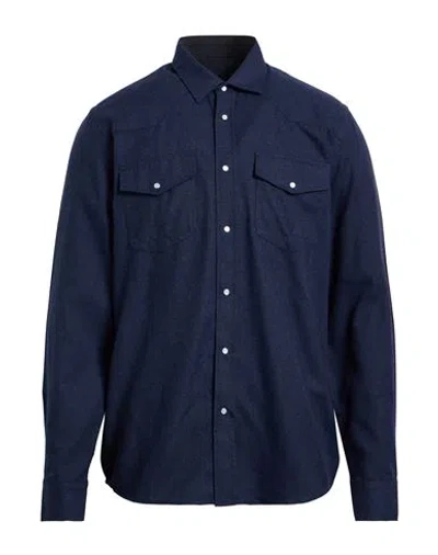 Liu •jo Man Man Shirt Midnight Blue Size 3xl Acrylic, Cotton, Polyester