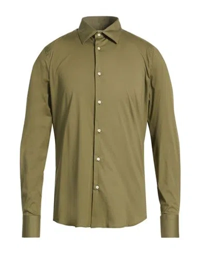 Liu •jo Man Man Shirt Military Green Size 15 ¾ Cotton, Elastane