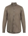 Liu •jo Man Man Shirt Military Green Size 15 ½ Linen