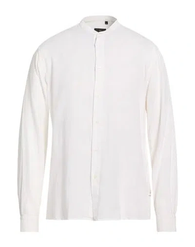 Liu •jo Man Man Shirt Off White Size 16 Lyocell, Linen, Cotton