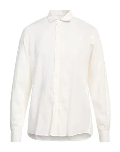 Liu •jo Man Man Shirt Off White Size 16 Lyocell, Linen, Paper