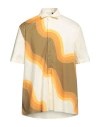 Liu •jo Man Man Shirt Orange Size Xl Cotton, Elastane In Orange