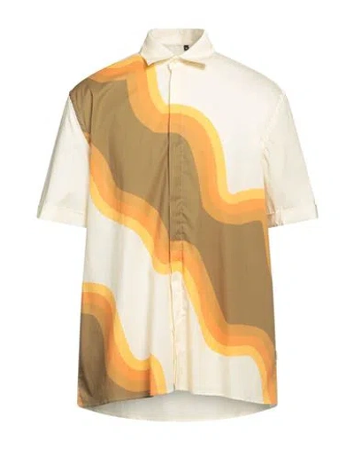 Liu •jo Man Man Shirt Orange Size Xl Cotton, Elastane
