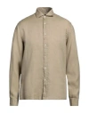 Liu •jo Man Man Shirt Sand Size 15 ½ Linen In Beige