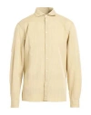 Liu •jo Man Man Shirt Sand Size 17 ½ Lyocell, Linen, Cotton In Neutral